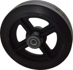 Albion - 8 Inch Diameter x 2 Inch Wide, Solid Rubber Caster Wheel - 500 Lb. Capacity, 2-3/16 Inch Hub Length, 3/4 Inch Axle Diameter, Roller Bearing - Exact Industrial Supply
