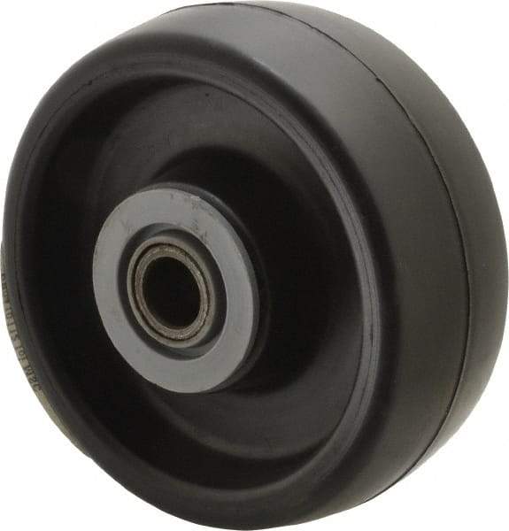 Albion - 4 Inch Diameter x 1-1/2 Inch Wide, Polyolefin Caster Wheel - 400 Lb. Capacity, 1-5/8 Inch Hub Length, 1/2 Inch Axle Diameter, Roller Bearing - Exact Industrial Supply