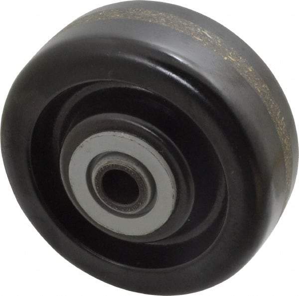 Albion - 4 Inch Diameter x 1-1/2 Inch Wide, Phenolic Caster Wheel - 600 Lb. Capacity, 1-5/8 Inch Hub Length, 1/2 Inch Axle Diameter, Roller Bearing - Exact Industrial Supply