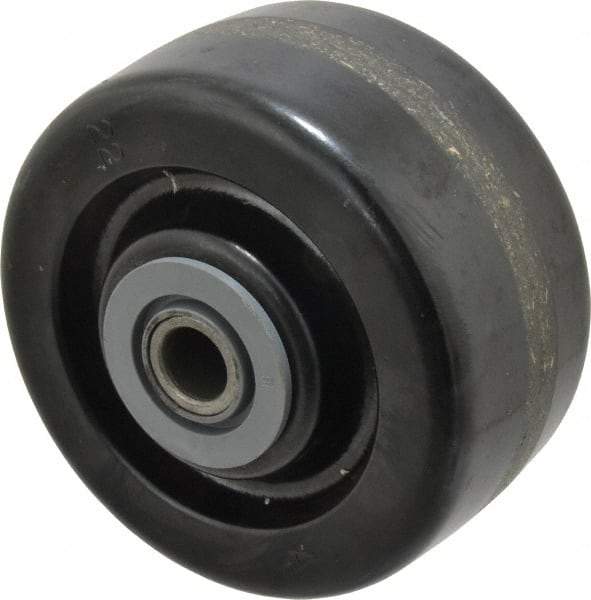 Albion - 4 Inch Diameter x 2 Inch Wide, Phenolic Caster Wheel - 800 Lb. Capacity, 2-3/16 Inch Hub Length, 1/2 Inch Axle Diameter, Roller Bearing - Exact Industrial Supply
