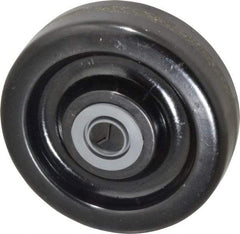 Albion - 5 Inch Diameter x 1-1/2 Inch Wide, Phenolic Caster Wheel - 600 Lb. Capacity, 1-5/8 Inch Hub Length, 1/2 Inch Axle Diameter, Roller Bearing - Exact Industrial Supply