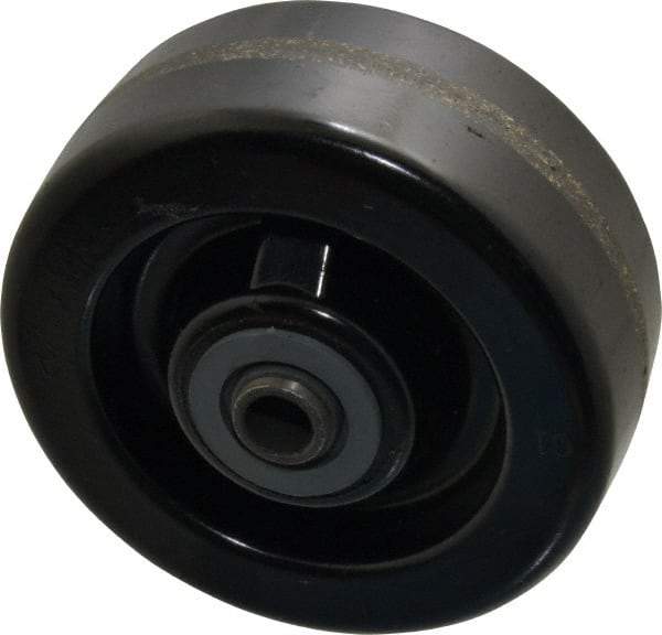 Albion - 5 Inch Diameter x 2 Inch Wide, Phenolic Caster Wheel - 1,200 Lb. Capacity, 2-3/16 Inch Hub Length, 1/2 Inch Axle Diameter, Roller Bearing - Exact Industrial Supply