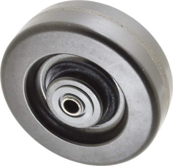 Albion - 6 Inch Diameter x 2 Inch Wide, Phenolic Caster Wheel - 1,200 Lb. Capacity, 2-3/16 Inch Hub Length, 1/2 Inch Axle Diameter, Roller Bearing - Exact Industrial Supply