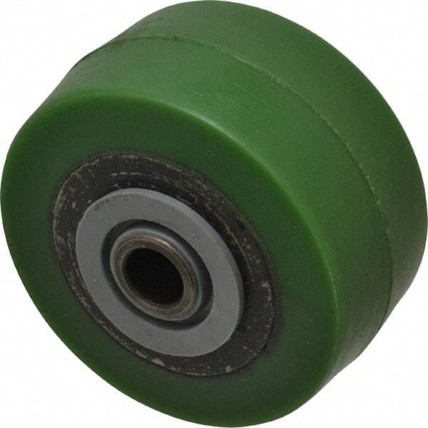 Albion - 3-1/4 Inch Diameter x 1-5/8 Inch Wide, Polyurethane Caster Wheel - 420 Lb. Capacity, 1-7/8 Inch Hub Length, 1/2 Inch Axle Diameter, Roller Bearing - Exact Industrial Supply