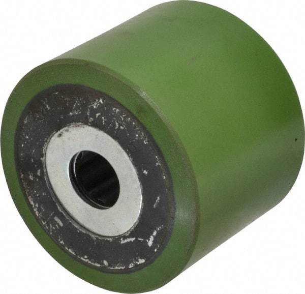 Albion - 4 Inch Diameter x 3-1/4 Inch Wide, Polyurethane Caster Wheel - 1,200 Lb. Capacity, 3-1/4 Inch Hub Length, 1 Inch Axle Diameter, Roller Bearing - Exact Industrial Supply