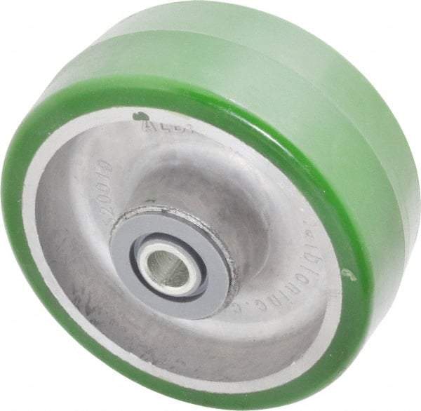 Albion - 5 Inch Diameter x 2 Inch Wide, Polyurethane Caster Wheel - 1,050 Lb. Capacity, 2-7/16 Inch Hub Length, 1/2 Inch Axle Diameter, Roller Bearing - Exact Industrial Supply