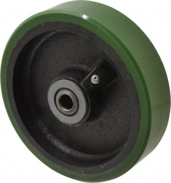 Albion - 6 Inch Diameter x 1-1/2 Inch Wide, Polyurethane Caster Wheel - 840 Lb. Capacity, 2-7/16 Inch Hub Length, 1/2 Inch Axle Diameter, Roller Bearing - Exact Industrial Supply