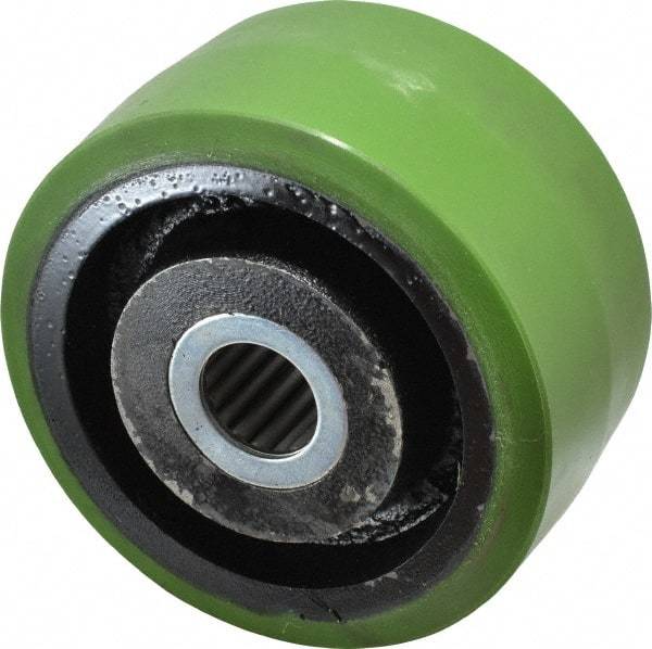 Albion - 6 Inch Diameter x 3 Inch Wide, Polyurethane Caster Wheel - 2,040 Lb. Capacity, 3-1/4 Inch Hub Length, 1-1/4 Inch Axle Diameter, Roller Bearing - Exact Industrial Supply
