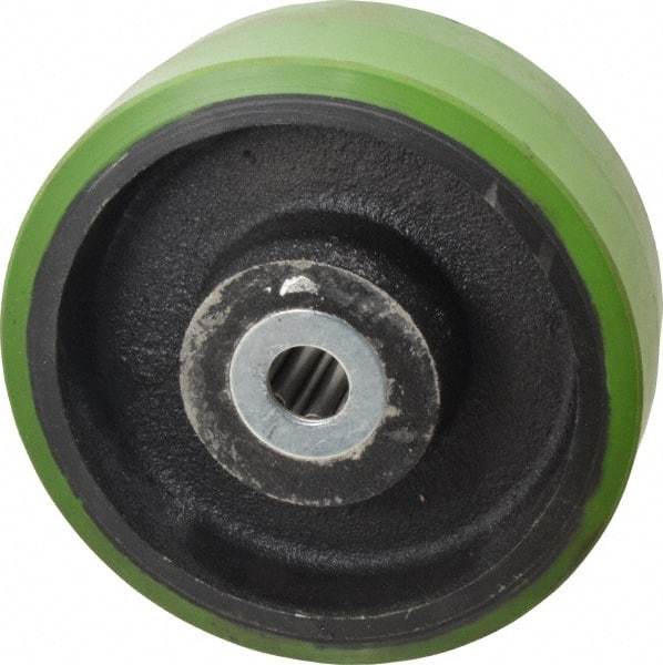 Albion - 8 Inch Diameter x 3 Inch Wide, Polyurethane Caster Wheel - 2,520 Lb. Capacity, 3-1/4 Inch Hub Length, 1 Inch Axle Diameter, Roller Bearing - Exact Industrial Supply