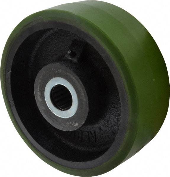 Albion - 8 Inch Diameter x 3 Inch Wide, Polyurethane Caster Wheel - 2,520 Lb. Capacity, 3-1/4 Inch Hub Length, 1-1/4 Inch Axle Diameter, Roller Bearing - Exact Industrial Supply
