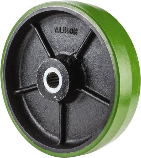 Albion - 12 Inch Diameter x 3 Inch Wide, Polyurethane Caster Wheel - 3,420 Lb. Capacity, 3-1/4 Inch Hub Length, 1-1/4 Inch Axle Diameter, Roller Bearing - Exact Industrial Supply