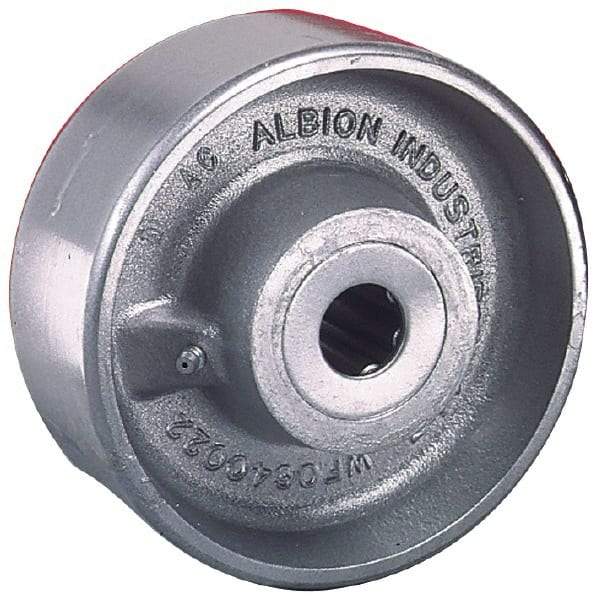 Albion - 8 Inch Diameter x 3 Inch Wide, Forged Steel Caster Wheel - 4,500 Lb. Capacity, 3-1/4 Inch Hub Length, 1 Inch Axle Diameter, Roller Bearing - Exact Industrial Supply