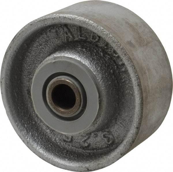 Albion - 3-1/4 Inch Diameter x 1-1/2 Inch Wide, Cast Iron Caster Wheel - 400 Lb. Capacity, 1-5/8 Inch Hub Length, 1/2 Inch Axle Diameter, Roller Bearing - Exact Industrial Supply