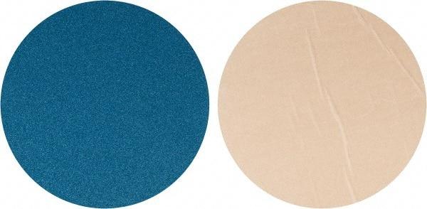 Superior Abrasives - 20" Diam, 36 Grit Zirconia Alumina Adhesive PSA Disc - Very Coarse Grade, Blue, Y Weighted Backing, Flexible - Exact Industrial Supply