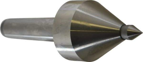 Royal Products - MT3 Taper Shank, 2-1/8" Head Diam 2,160 & 2,490 Lb Capacity Live Center - 5,000 Max RPM, 2.22" Head Length, 1/2" Point Diam, 0.74" Point Len, 330 Lb Max Workpc, 6-3/8" OAL, 1/2" Tip Diam, Long Point - Exact Industrial Supply