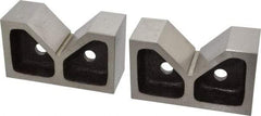 Value Collection - 3-1/16" Max Capacity, 90° Angle, Cast Iron V-Block - 6" Long x 2-7/16" Wide x 3-1/2" High, Sold as Matched Pair - Exact Industrial Supply