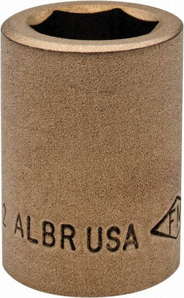 Ampco - 21/32", 1/2" Drive, Standard Hand Socket - 6 Points, 1-7/16" OAL, Aluminum Bronze - Exact Industrial Supply