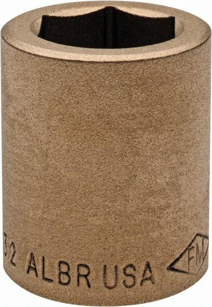 Ampco - 25/32", 1/2" Drive, Standard Hand Socket - 6 Points, 1-7/16" OAL, Aluminum Bronze - Exact Industrial Supply