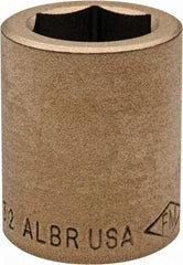 Ampco - 25/32", 1/2" Drive, Standard Hand Socket - 6 Points, 1-7/16" OAL, Aluminum Bronze - Exact Industrial Supply