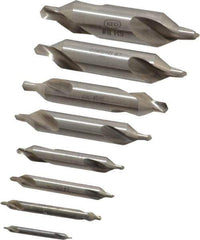 Keo - 8 Piece, #1 to 8, Plain Edge, High Speed Steel Combo Drill & Countersink Set - 60° Incl Angle - Exact Industrial Supply