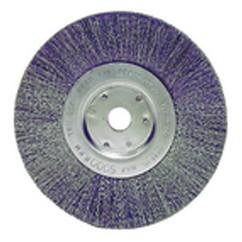 6" Diameter - 1/2-5/8" Arbor Hole - Crimped Steel Wire Straight Wheel - Exact Industrial Supply