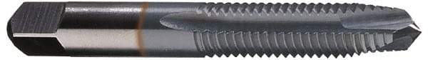 Cleveland - M3x0.50, 2 Flute, TiN Finish, High Speed Steel Spiral Point Tap - Plug Chamfer, Right Hand Thread, 0.31" Thread Length, 2B Class of Fit, Series 1011TN - Exact Industrial Supply