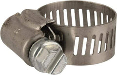 Parker - 0.38 to 0.87" Diam, Stainless Steel Worm Drive Clamp - Exact Industrial Supply