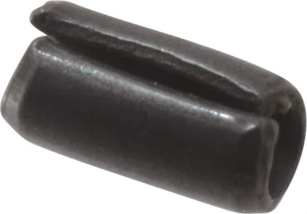 Value Collection - 2mm Diam x 4mm Long Slotted Spring Pin - Grade 1070-1080 Steel, Plain Finish - Exact Industrial Supply