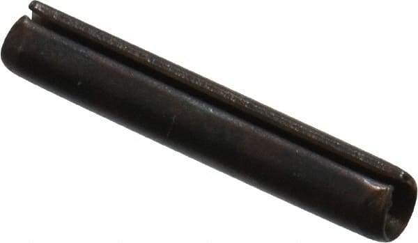 Value Collection - 2mm Diam x 12mm Long Slotted Spring Pin - Grade 1070-1080 Steel, Plain Finish - Exact Industrial Supply