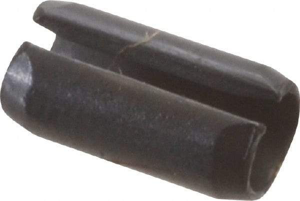 Value Collection - 4mm Diam x 8mm Long Slotted Spring Pin - Grade 1070-1080 Steel, Plain Finish - Exact Industrial Supply