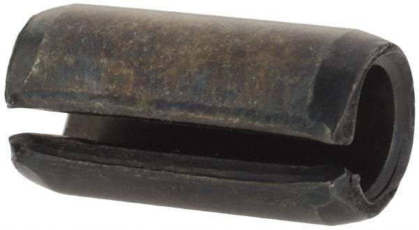 Value Collection - 8mm Diam x 16mm Long Slotted Spring Pin - Grade 1070-1080 Steel, Plain Finish - Exact Industrial Supply