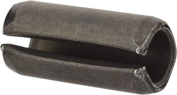 Value Collection - 8mm Diam x 18mm Long Slotted Spring Pin - Grade 1070-1080 Steel, Plain Finish - Exact Industrial Supply