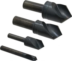 M.A. Ford - 4 Piece, 1/4 to 1" Head Diam, 90° Included Angle, Single End Countersink Set - Exact Industrial Supply