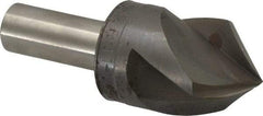 M.A. Ford - 1-1/8" Head Diam, 1/2" Shank Diam, 3 Flute 90° High Speed Steel Countersink - Bright Finish, 3-1/4" OAL, 0.34" Nose Diam, Single End, Straight Shank, Right Hand Cut - Exact Industrial Supply