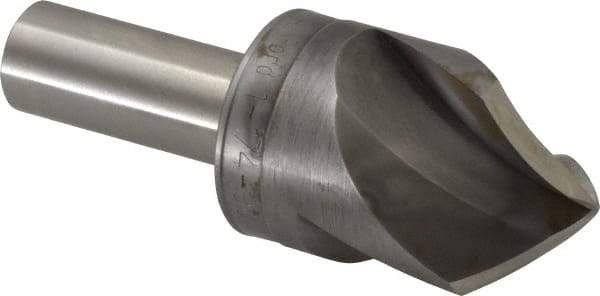 M.A. Ford - 1-1/4" Head Diam, 5/8" Shank Diam, 3 Flute 90° High Speed Steel Countersink - Bright Finish, 3-1/2" OAL, 0.38" Nose Diam, Single End, Straight Shank, Right Hand Cut - Exact Industrial Supply