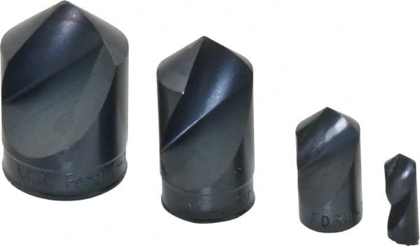 M.A. Ford - 4 Piece, 1/4 to 1" Head Diam, 100° Included Angle, Single End Countersink Set - Exact Industrial Supply