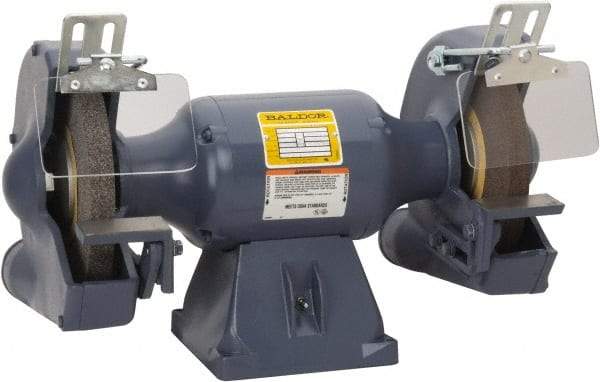 Baldor - 10" Wheel Diam x 1" Wheel Width, 1 hp Grinder - 7/8" Arbor Hole Diam, 1 Phase, 1,800 Max RPM, 115/230 Volts - Exact Industrial Supply