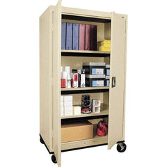 Sandusky Lee - 4 Shelf Mobile Cabinet - 36" Wide x 24" Deep x 66" High, Steel, Putty - Exact Industrial Supply