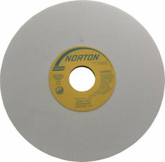 Norton - 8" Diam x 1-1/4" Hole x 1/4" Thick, J Hardness, 80 Grit Surface Grinding Wheel - Aluminum Oxide, Type 1, Medium Grade, 3,600 Max RPM, Vitrified Bond, No Recess - Exact Industrial Supply