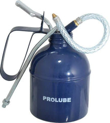 PRO-LUBE - 500 mL Capcity, 7" Long Flexible Spout, Lever-Type Oiler - Brass Pump, Steel Body, Powder Coated - Exact Industrial Supply