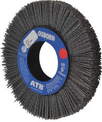 Osborn - 6" OD, 2" Arbor Hole, Crimped Nylon Wheel Brush - 1" Face Width, 1-1/4" Trim Length, 0.04" Filament Diam, 3,600 RPM - Exact Industrial Supply