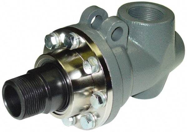 Barco - 1-1/2 NPT Left Hand Rotor Thread, 1-1/2" NPT Port, 9-1/16" Body Length, Single Flow, High Temperature (Steam), Rotary Union - 300 Max RPM, 250 Max Steam psi, 500 Max Water psi - Exact Industrial Supply