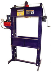 Omega Lift Equipment - 100 Ton Hydraulic Shop Press - 10 Inch Stroke, 1 HP, Single Phase - Exact Industrial Supply