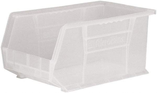 Akro-Mils - 60 Lb. Load Capacity, 14-3/4" Deep, Clear Polymer Hopper Stacking Bin - 7" High x 8-1/4" Wide x 14-3/4" Long - Exact Industrial Supply