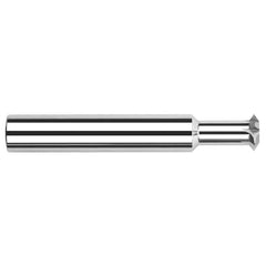 Harvey Tool - 1/8° 1/8" Cut Diam, 0.029" Cut Width, 1/8" Shank, Solid Carbide Double-Angle Cutter - Exact Industrial Supply