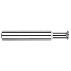 Harvey Tool - 1/2° 1/2" Cut Diam, 0.188" Cut Width, 1/2" Shank, Solid Carbide Double-Angle Cutter - Exact Industrial Supply