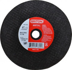Value Collection - 6" 60 Grit Aluminum Oxide Cutoff Wheel - 1/32" Thick, 5/8" Arbor, 10,186 Max RPM, Use with Circular Saws - Exact Industrial Supply