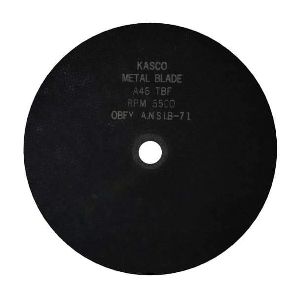 Made in USA - 10" 46 Grit Aluminum Oxide Cutoff Wheel - 1/16" Thick, 5/8" Arbor, 6,500 Max RPM, Use with Chop Saws - Exact Industrial Supply