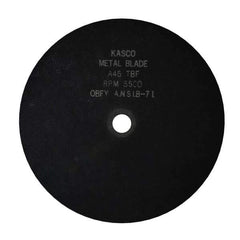 Made in USA - 10" 46 Grit Aluminum Oxide Cutoff Wheel - 1/16" Thick, 5/8" Arbor, 6,500 Max RPM, Use with Chop Saws - Exact Industrial Supply