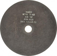 Made in USA - 10" 36 Grit Aluminum Oxide Cutoff Wheel - 3/32" Thick, 1-1/4" Arbor, 6,500 Max RPM, Use with Chop Saws - Exact Industrial Supply